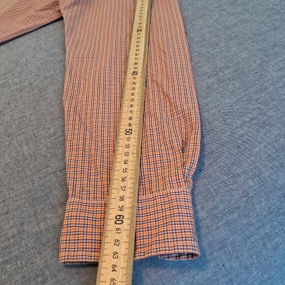 Vintage Polo Ralph Lauren Men's Blue and Orange Button Down Shirt - Size L - Picture 7 of 10